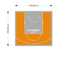 86M2/896X956CM POMARAŃCZOWO-SZARE BOISKO DO KOSZYKÓWKI SPEEDSPORT HEXA POWER PRO