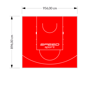 86M2/896X956CM CZERWONE BOISKO DO KOSZYKÓWKI SPEEDSPORT HEXA POWER PRO