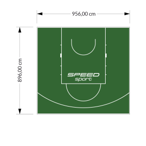 86M2/896X956CM ZIELONE BOISKO DO KOSZYKÓWKI SPEEDSPORT HEXA POWER PRO