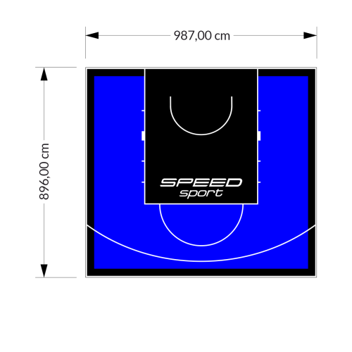 89M2/896X987CM NIEBIESKO-CZARNE BOISKO DO KOSZYKÓWKI SPEEDSPORT HEXA POWER PRO