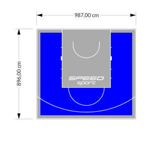 89M2/896X987CM NIEBIESKO-SZARE BOISKO DO KOSZYKÓWKI SPEEDSPORT HEXA POWER PRO