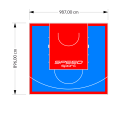 89M2/896X987CM BŁĘKITNO-CZERWONE BOISKO DO KOSZYKÓWKI SPEEDSPORT HEXA POWER PRO