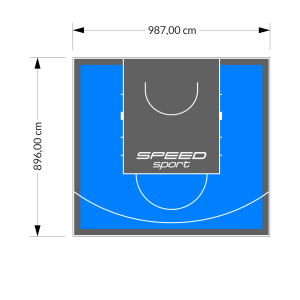 89M2/896X987CM BŁĘKITNO-GRAFITOWE BOISKO DO KOSZYKÓWKI SPEEDSPORT HEXA POWER PRO