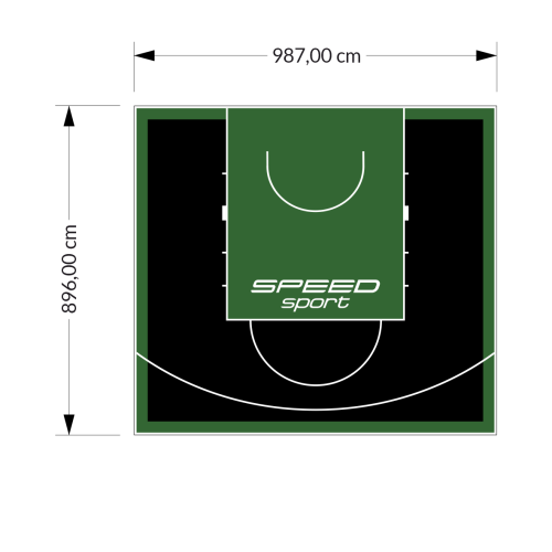 89M2/896X987CM CZARNO-ZIELONE BOISKO DO KOSZYKÓWKI SPEEDSPORT HEXA POWER PRO
