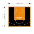 89M2/896X987CM CZARNO-POMARAŃCZOWE BOISKO DO KOSZYKÓWKI SPEEDSPORT HEXA POWER PRO