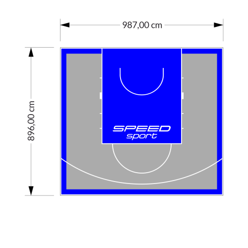89M2/896X987CM SZARO-NIEBIESKIE BOISKO DO KOSZYKÓWKI SPEEDSPORT HEXA POWER PRO