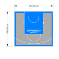 89M2/896X987CM SZARO-BŁĘKITNE BOISKO DO KOSZYKÓWKI SPEEDSPORT HEXA POWER PRO