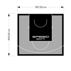 89M2/896X987CM SZARO-CZARNE BOISKO DO KOSZYKÓWKI SPEEDSPORT HEXA POWER PRO