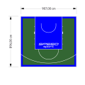 89M2/896X987CM ZIELONO-NIEBIESKIE BOISKO DO KOSZYKÓWKI SPEEDSPORT HEXA POWER PRO