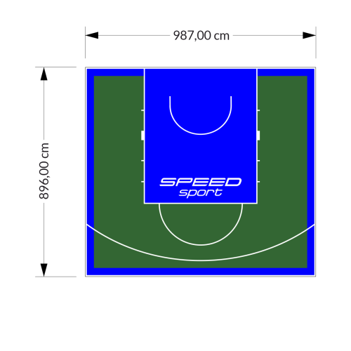 89M2/896X987CM ZIELONO-NIEBIESKIE BOISKO DO KOSZYKÓWKI SPEEDSPORT HEXA POWER PRO