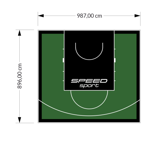 89M2/896X987CM ZIELONO-CZARNE BOISKO DO KOSZYKÓWKI SPEEDSPORT HEXA POWER PRO
