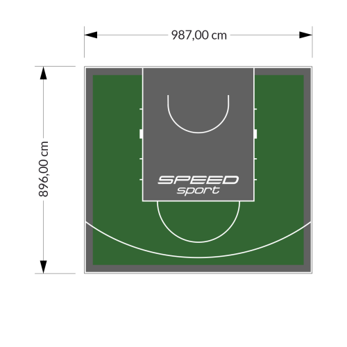 89M2/896X987CM ZIELONO-GRAFITOWE BOISKO DO KOSZYKÓWKI SPEEDSPORT HEXA POWER PRO