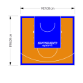 89M2/896X987CM POMARAŃCZOWO-NIEBIESKIE BOISKO DO KOSZYKÓWKI SPEEDSPORT HEXA POWER PRO
