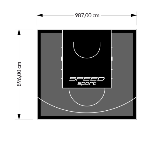 89M2/896X987CM GRAFITOWO-CZARNE BOISKO DO KOSZYKÓWKI SPEEDSPORT HEXA POWER PRO
