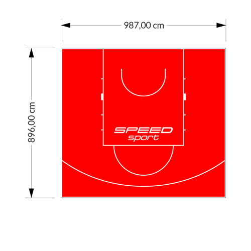 89M2/896X987CM CZERWONE BOISKO DO KOSZYKÓWKI SPEEDSPORT HEXA POWER PRO