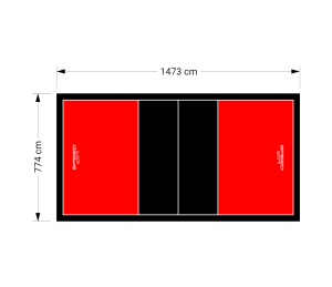 114M2/1473X774CM CZERWONO-CZARNE BOISKO DO SIATKÓWKI SPEEDSPORT HEXA POWER PRO