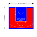 91M2/896X1017CM CZERWONO-NIEBIESKIE BOISKO DO KOSZYKÓWKI SPEEDSPORT HEXA POWER PRO