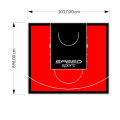 91M2/896X1017CM CZERWONO-CZARNE BOISKO DO KOSZYKÓWKI SPEEDSPORT HEXA POWER PRO