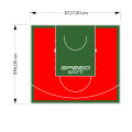 91M2/896X1017CM CZERWONO-ZIELONE BOISKO DO KOSZYKÓWKI SPEEDSPORT HEXA POWER PRO