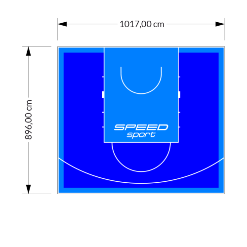 91M2/896X1017CM NIEBIESKO-BŁĘKITNE BOISKO DO KOSZYKÓWKI SPEEDSPORT HEXA POWER PRO