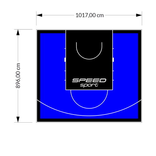 91M2/896X1017CM NIEBIESKO-CZARNE BOISKO DO KOSZYKÓWKI SPEEDSPORT HEXA POWER PRO