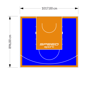 91M2/896X1017CM NIEBIESKO-POMARAŃCZOWE BOISKO DO KOSZYKÓWKI SPEEDSPORT HEXA POWER PRO