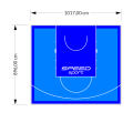 91M2/896X1017CM BŁĘKITNO-NIEBIESKIE BOISKO DO KOSZYKÓWKI SPEEDSPORT HEXA POWER PRO