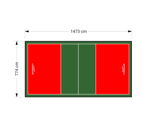 114M2/1473X774CM CZERWONO-ZIELONE BOISKO DO SIATKÓWKI SPEEDSPORT HEXA POWER PRO