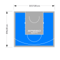 91M2/896X1017CM BŁĘKITNO-SZARE BOISKO DO KOSZYKÓWKI SPEEDSPORT HEXA POWER PRO