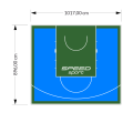 91M2/896X1017CM BŁĘKITNO-ZIELONE BOISKO DO KOSZYKÓWKI SPEEDSPORT HEXA POWER PRO