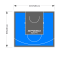 91M2/896X1017CM BŁĘKITNO-GRAFITOWE BOISKO DO KOSZYKÓWKI SPEEDSPORT HEXA POWER PRO