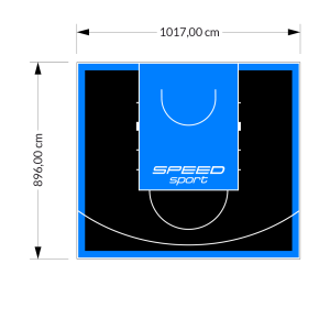 91M2/896X1017CM CZARNO-BŁĘKITNE BOISKO DO KOSZYKÓWKI SPEEDSPORT HEXA POWER PRO