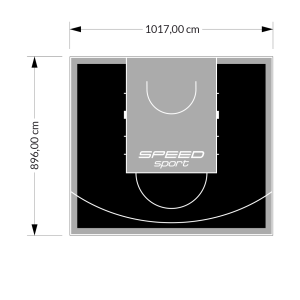 91M2/896X1017CM CZARNO-SZARE BOISKO DO KOSZYKÓWKI SPEEDSPORT HEXA POWER PRO