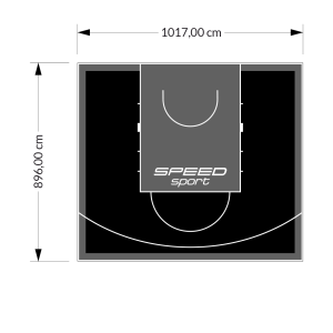 91M2/896X1017CM CZARNO-GRAFITOWE BOISKO DO KOSZYKÓWKI SPEEDSPORT HEXA POWER PRO