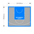 91M2/896X1017CM SZARO-BŁĘKITNE BOISKO DO KOSZYKÓWKI SPEEDSPORT HEXA POWER PRO