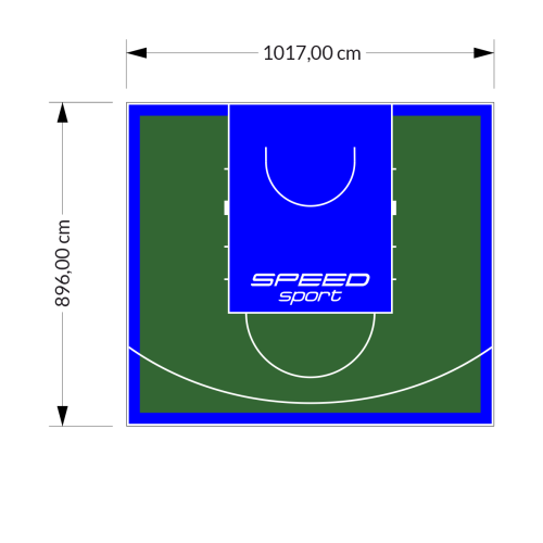 91M2/896X1017CM ZIELONO-NIEBIESKIE BOISKO DO KOSZYKÓWKI SPEEDSPORT HEXA POWER PRO