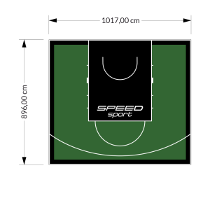 91M2/896X1017CM ZIELONO-CZARNE BOISKO DO KOSZYKÓWKI SPEEDSPORT HEXA POWER PRO