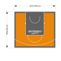 91M2/896X1017CM POMARAŃCZOWO-GRAFITOWE BOISKO DO KOSZYKÓWKI SPEEDSPORT HEXA POWER PRO