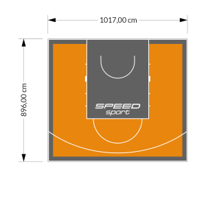 91M2/896X1017CM POMARAŃCZOWO-GRAFITOWE BOISKO DO KOSZYKÓWKI SPEEDSPORT HEXA POWER PRO