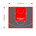 91M2/896X1017CM GRAFITOWO-CZERWONE BOISKO DO KOSZYKÓWKI SPEEDSPORT HEXA POWER PRO