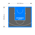 91M2/896X1017CM GRAFITOWO-BŁĘKITNE BOISKO DO KOSZYKÓWKI SPEEDSPORT HEXA POWER PRO
