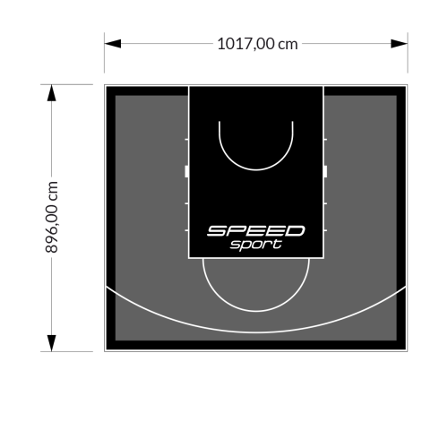 91M2/896X1017CM GRAFITOWO-CZARNE BOISKO DO KOSZYKÓWKI SPEEDSPORT HEXA POWER PRO