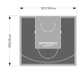 91M2/896X1017CM GRAFITOWO-SZARE BOISKO DO KOSZYKÓWKI SPEEDSPORT HEXA POWER PRO
