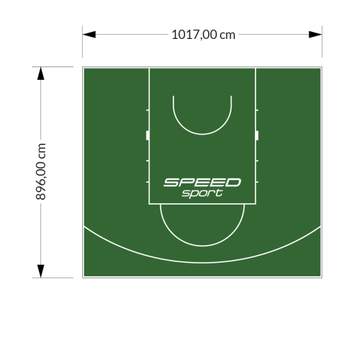 91M2/896X1017CM ZIELONE BOISKO DO KOSZYKÓWKI SPEEDSPORT HEXA POWER PRO