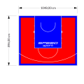 94M2/896X1048CM CZERWONO-NIEBIESKIE BOISKO DO KOSZYKÓWKI SPEEDSPORT HEXA POWER PRO