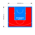 94M2/896X1048CM CZERWONO-BŁĘKITNE BOISKO DO KOSZYKÓWKI SPEEDSPORT HEXA POWER PRO