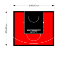 94M2/896X1048CM CZERWONO-CZARNE BOISKO DO KOSZYKÓWKI SPEEDSPORT HEXA POWER PRO