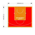 94M2/896X1048CM CZERWONO-POMARAŃCZOWE BOISKO DO KOSZYKÓWKI SPEEDSPORT HEXA POWER PRO