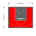94M2/896X1048CM CZERWONO-GRAFITOWE BOISKO DO KOSZYKÓWKI SPEEDSPORT HEXA POWER PRO