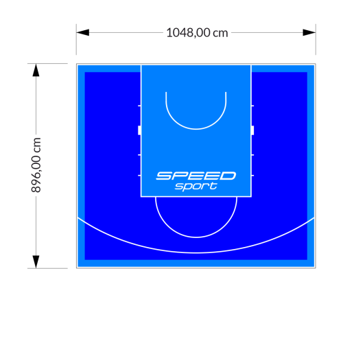 94M2/896X1048CM NIEBIESKO-BŁĘKITNE BOISKO DO KOSZYKÓWKI SPEEDSPORT HEXA POWER PRO
